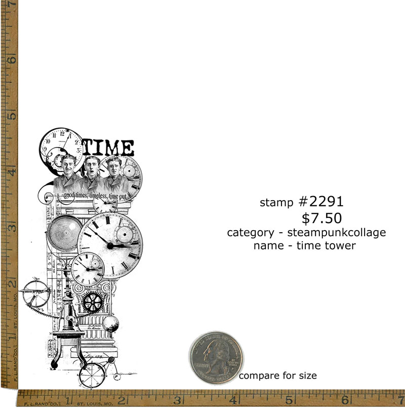 #2291 - Time Tower - Steampunk/Collage